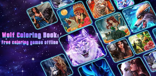 Wolf Coloring Book: Free paint by number offline PC screenshot