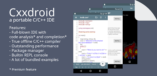 Cxxdroid - C++ compiler IDE for mobile development PC screenshot Cxxdroid - C++ compiler IDE for mobile development PC screenshot